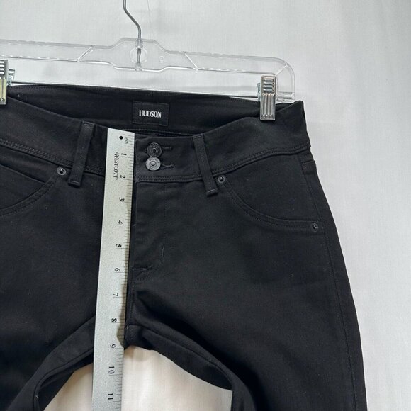 Hudson Jeans Womens Size 27 Low Rise Skinny Dark Washed Stretch Denim Black - Picture 10 of 11